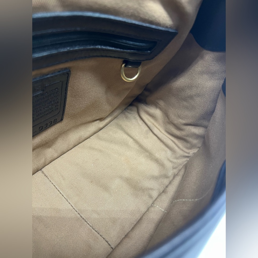 COACH VINTAGE 9338 Y2K Legacy Crescent Black Leather Shoulder Crossbody Hobo Bag - Picture 13 of 16